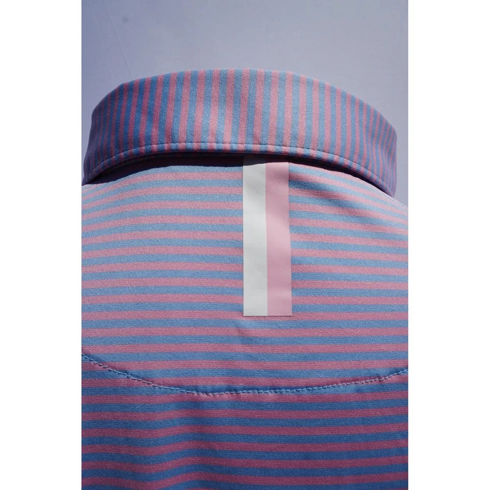 Rhoback Men's Polo XXL, The Bermudan - Pink and Blue Stripe - Picture 7 of 7